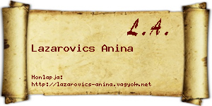 Lazarovics Anina névjegykártya